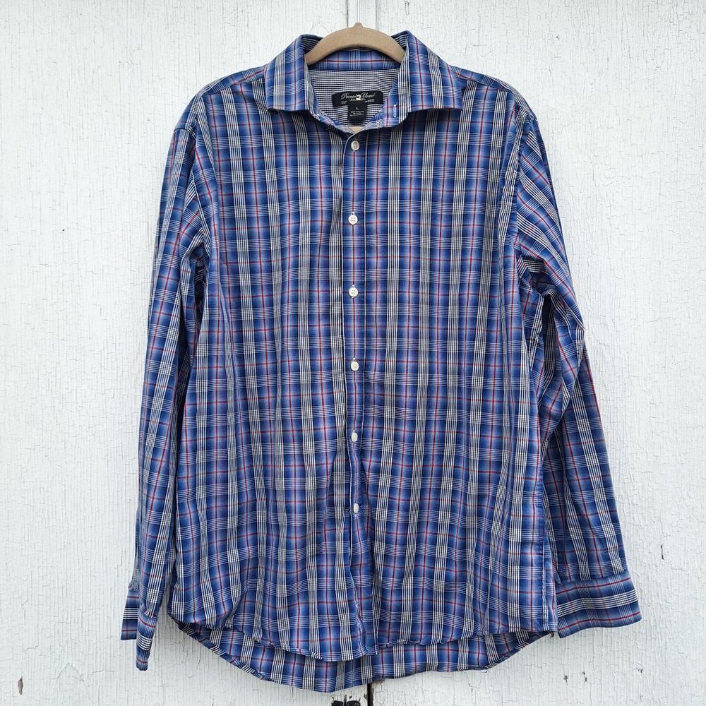 Pronto Uomo Men’s‎ Plaid Dress Button Shirt Large